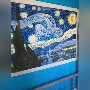 Trintino original oil painting on canvas. Starry night